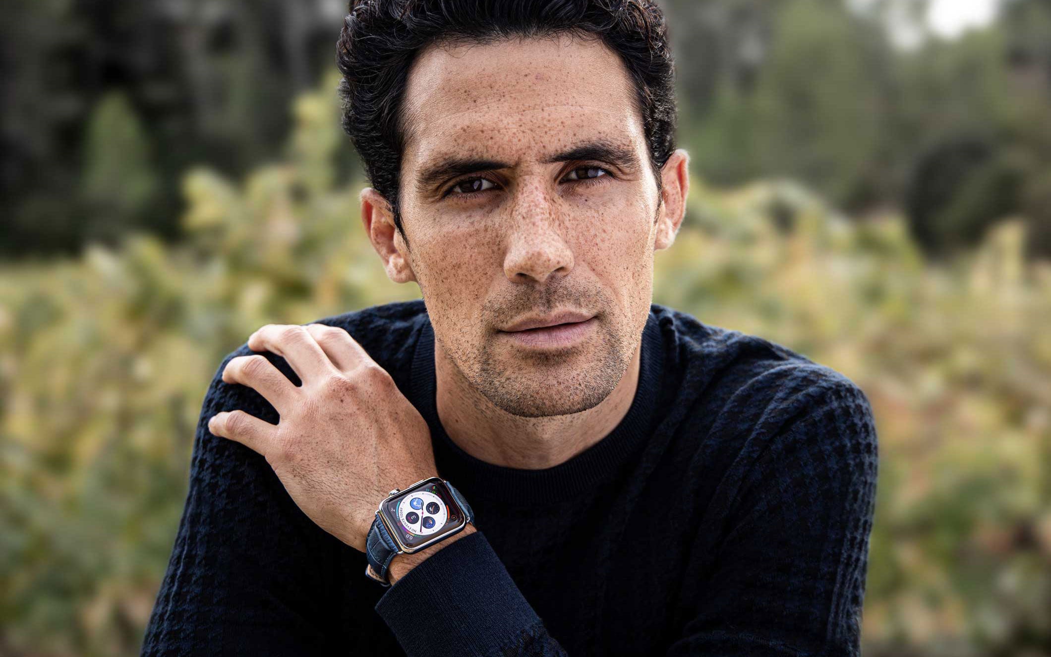 Best apple watch bands for men. Leather watch featured on wrist